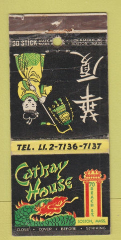 Matchbook Cover - Cathay House Chinese Boston MA WORN 30 Stick