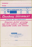 Matchbook Cover - Courtesy Chevrolet Phoenix AZ 40 Strike