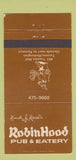Matchbook Cover - Robin Hood Pub Eatery Tacoma WA ERST 30 Strike