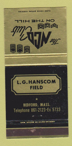 Matchbook Cover - NCO Club LG Hanscom Field Bedford MA WEAR 30 Strike