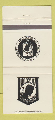 Matchbook Cover - POW MIA Prisoners of War Missing In Action Military 30 Strike
