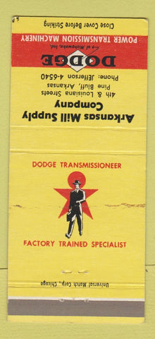 Matchbook Cover - Dodge Transmission Pine Bluff AR WEAR 30 Strike