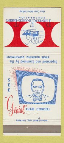 Matchbook Cover - Pioneer Finance Thrift Arlington Fort Worth TX 30 Strike