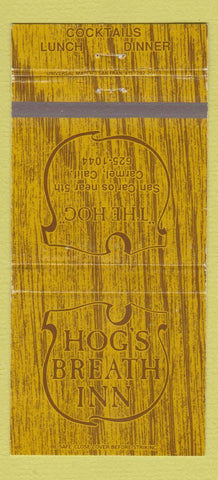 Matchbook Cover - Hog's Breath Inn Carmel CA Clint Eastwood 30 Strike