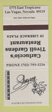 Matchbook Cover - Liberace Carluccio's Tivoli Gardens Las Vegas NV 30 Strike