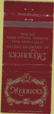 Matchbook Cover - Merrick's Southfield MI WEAR 30 Strike