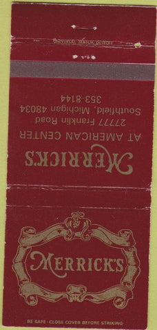 Matchbook Cover - Merrick's Southfield MI WEAR 30 Strike