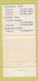 Matchbook Cover - Army National Guard Recruiting OH Ohio Dayton  30 Strike