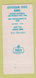 Matchbook Cover - Jefferson State Bank San Antonio TX Thomas 30 Strike
