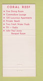 Matchbook Cover - Coral Reef Motor Inn St Petersburg Beach FL 30 Strike