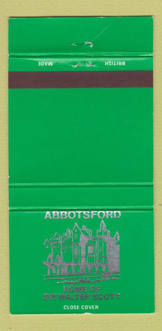 Matchbook Cover - Abbotsford Sir Walter Scott UK GREEN 30 Strike