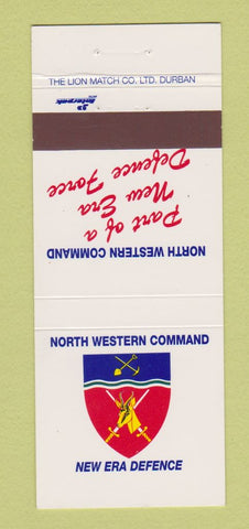 Matchbook Cover - North Western Command Defense Military South Africa