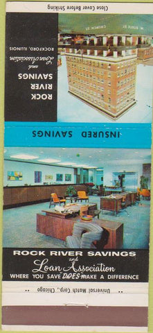 Matchbook Cover - Rock River Savings Loan Rockford IL 30 Strike