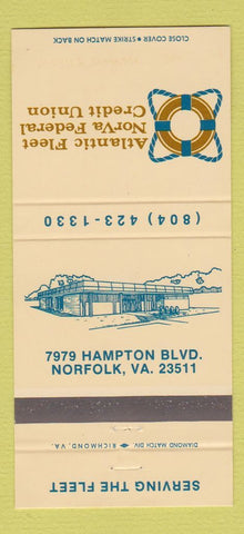 Matchbook Cover - Atlantic Fleet NorVa Federal Credit Union Norfolk VA 30 Strike