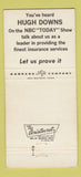 Matchbook Cover - Bankers Life Insurance Des Moines IA Hugh Downs TV 30 Strike