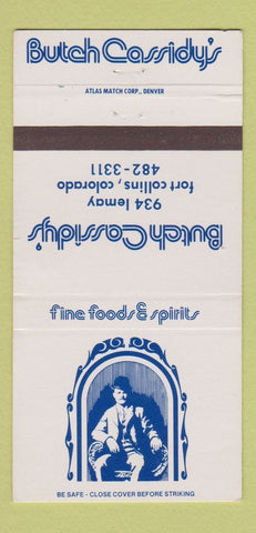 Matchbook Cover - Butch Cassidy's Fort Collins Colorado restaurant 30 Strike