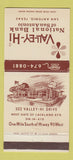 Matchbook Cover - Valley Hi National Bank San Antonio TX 30 Strike