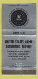 Matchbook Cover - US Army Recruiting Service Portland OR 30 Strike