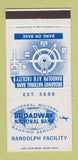 Matchbook Cover - Broadway National Bank Randolph Air Force Base TX 30 Strike