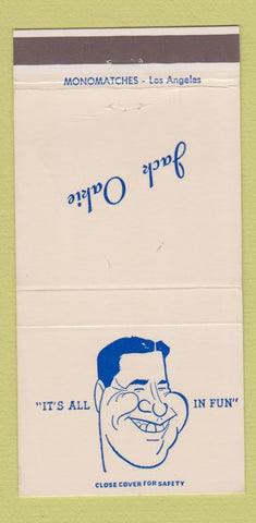 Matchbook Cover - Jack Oakie Actor Movie Star 30 Strike