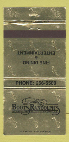 Matchbook Cover - Boots Randolph's Nashville TN WEAR 30 Strike