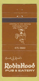 Matchbook Cover - Robin Hoods Pub Eatery Tacoma WA WEAR 30 Strike