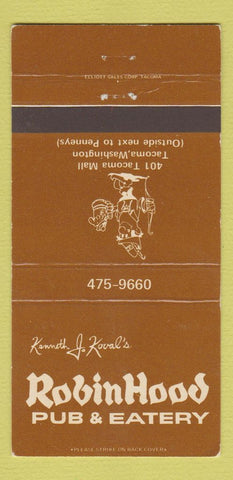 Matchbook Cover - Robin Hoods Pub Eatery Tacoma WA WEAR 30 Strike