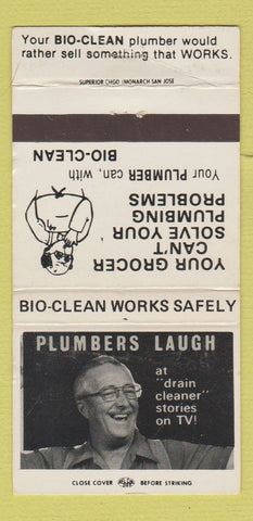 Matchbook Cover - Bio Clean Plumbing Products Milwaukee WI WEAR 30 Strike