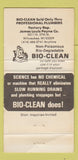 Matchbook Cover - Bio Clean Plumbing Products Milwaukee WI WEAR 30 Strike