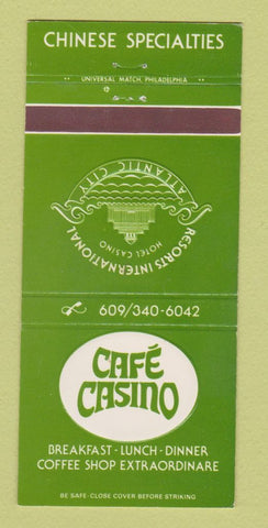 Matchbook Cover - Cafe Casino Resorts International Atlantic City NJ 30 Strike