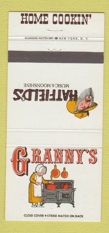 Matchbook Cover - Granny's Hatfield's Holiday Inn Mason OH 30 Strike