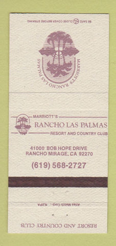 Matchbook Cover - Marriott Rancho Las Palmas Resort Rancho Mirage CA 30 Strike