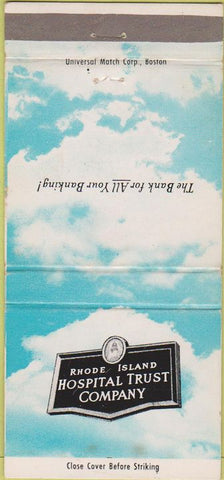 Matchbook Cover - Rhode Island Hospital Trust Providence Cranston RI 30 Strike