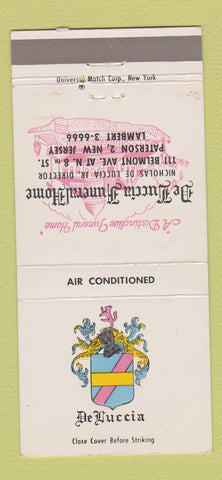 Matchbook Cover - DeLuccia Funeral Home Paterson NJ 30 Strike