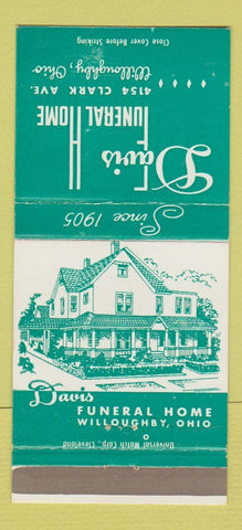 Matchbook Cover - Davis Funeral Home Willoughby OH 30 Strike