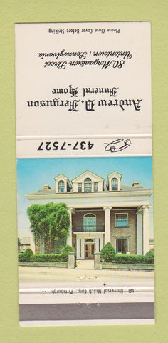 Matchbook Cover - Andrew Ferguson Funeral Home Uniontown PA 30 Strike
