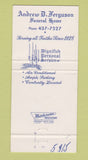 Matchbook Cover - Andrew Ferguson Funeral Home Uniontown PA 30 Strike