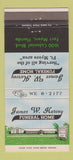 Matchbook Cover - James Harvey Funeral Home Fort Myers FL 30 Strike