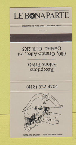 Matchbook Cover - Le Bonaparte Quebec QC 30 Strike