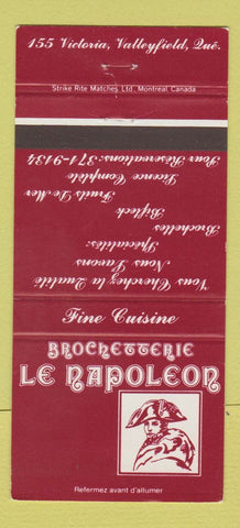 Matchbook Cover - Brochetterie Le Napoleon Valleyfield QC 30 Strike