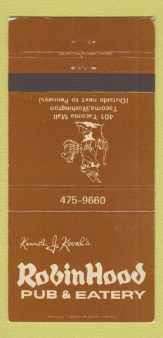Matchbook Cover - Robin Hoods Pub Eatery Tacoma WA WEAR 30 Strike