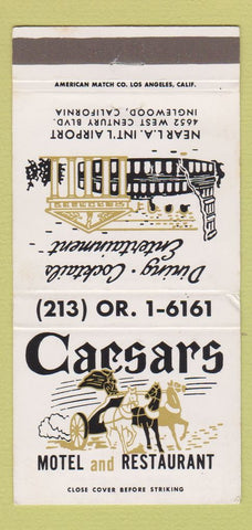 Matchbook Cover - Caesars Motel Restaurant Inglewood CA WEAR 30 Strike