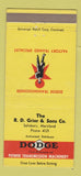 Matchbook Cover - Dodge Transmission RD Grier Salisbury MD 30 Strike