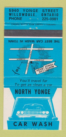 Matchbook Cover - North Yonge Car Wash Willowdale ON 30 Strike