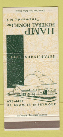 Matchbook Cover - Hamp Funeral Home Tonawanda NY 30 Strike