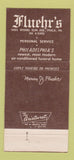 Matchbook Cover - Fluehr's Funeral Home Philadelphia PA 30 Strike