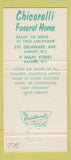 Matchbook Cover - Chicorelli Funeral Home Albany NY 30 Strike