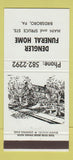 Matchbook Cover - Dengler Funeral Home Birdsboro PA 30 Strike