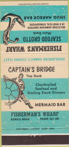 Matchbook Cover - Seafood Grotto Kewalo Basin HI 30 Strike
