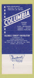 Matchbook Cover - Columbia Cement 30 Strike